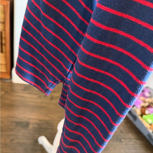 Vineyard Vines Navy and Red Striped Polo long sleeve - Picture 6 of 16